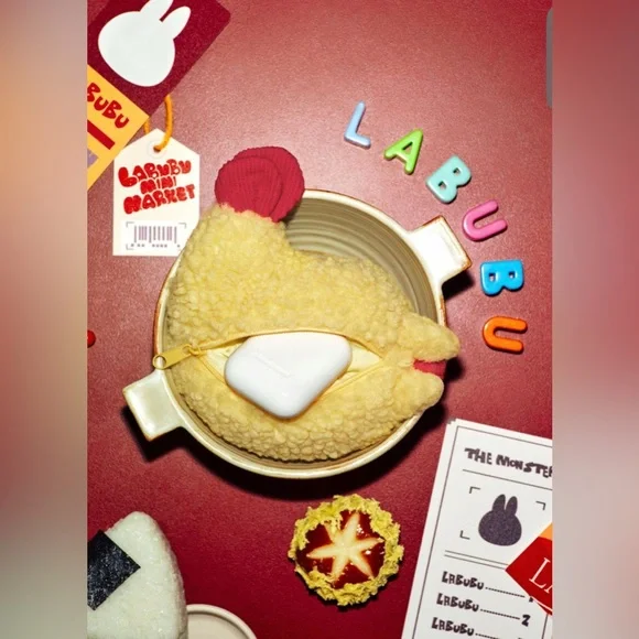 AUTHENTIC Pop Mart The Monsters Labubu Shrimp Earphone Case Plush Pendant - Picture 3 of 4